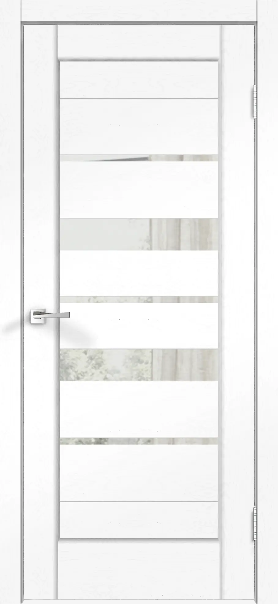 Межкомнатная дверь PREMIER 23 SOFTTOUCH Ясень белый ст. зеркало Белый ясень Зеркало