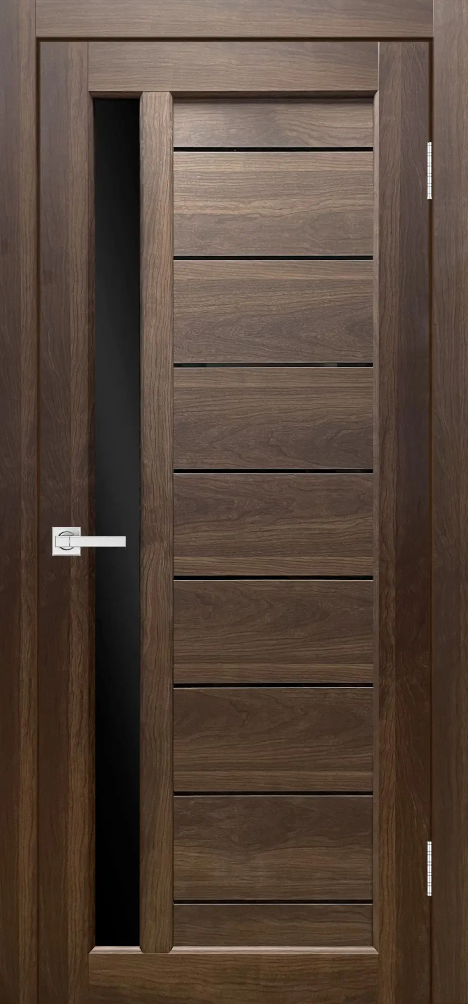 Межкомнатная дверь YD Евро 45 орех макадамия Орех LACOBEL Черный лак