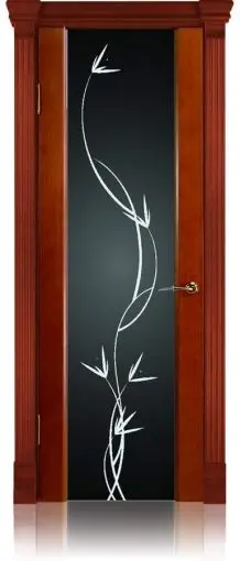 Межкомнатная дверь Палермо 3 "Растение", шпон Красное дерево