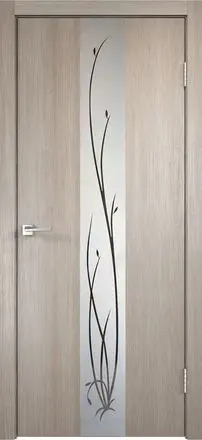 Межкомнатная дверь SMART Z2 Капучино ст.зеркало веточки серебро Капучино Зеркало веточки серебро