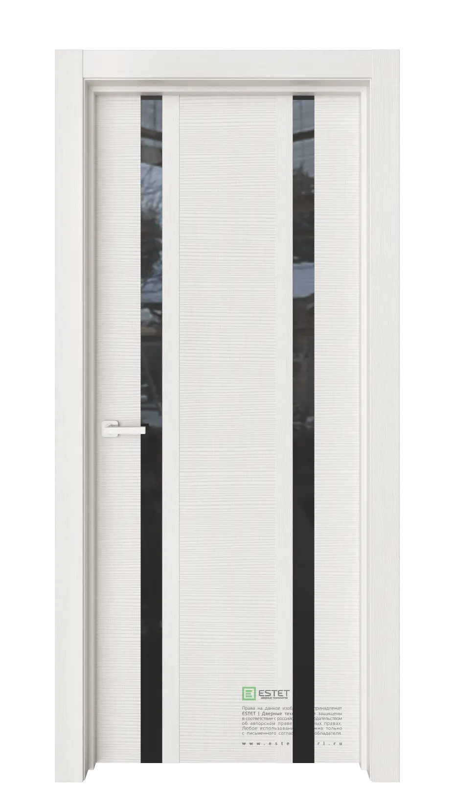 Межкомнатная дверь Вейс В6Д Клён-аваланж Светлый Лакобель черный