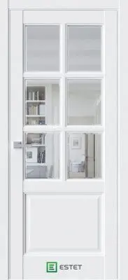 Межкомнатная дверь Соната-14 Айс Белый Фацет прозрачный