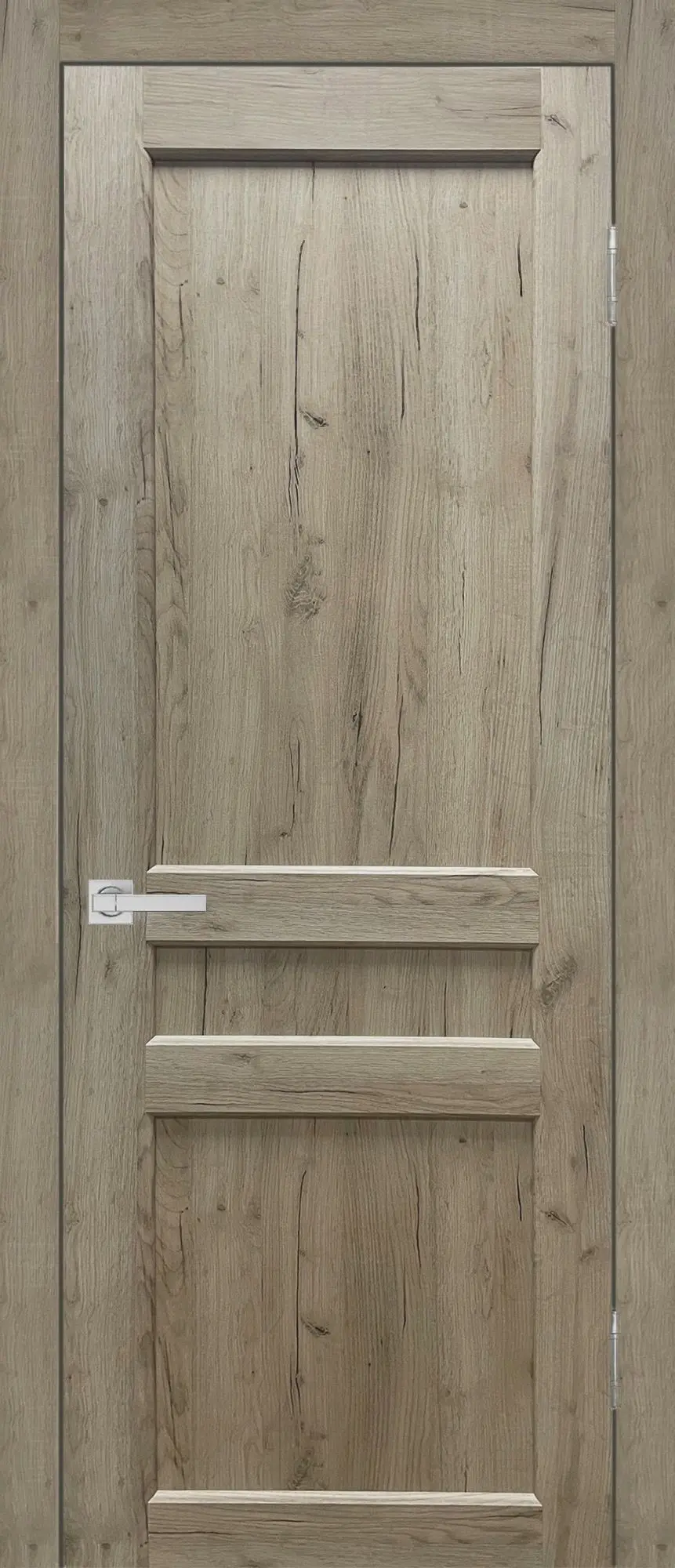 Межкомнатная дверь YD Евро 29 ПГ Классика Дуб крафт серый Бежево-серый