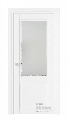 Межкомнатная дверь J4F Белый горизонт Белый Фацет сатинат белый