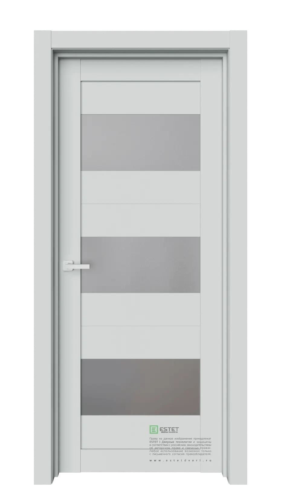 Межкомнатная дверь Роял-R7 Адамант Светло-серый Сатинат графит