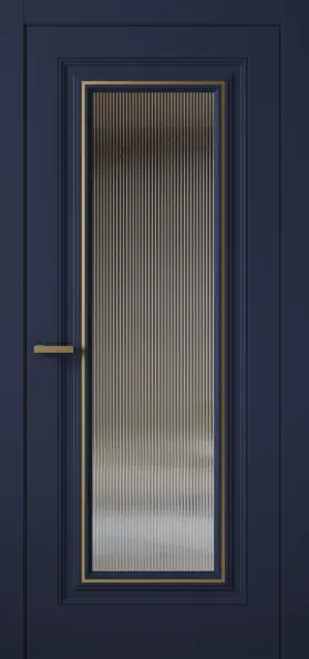 Межкомнатная дверь Entro Prime 1 ПО Рифленое велюр сапфир Синий Рифленое