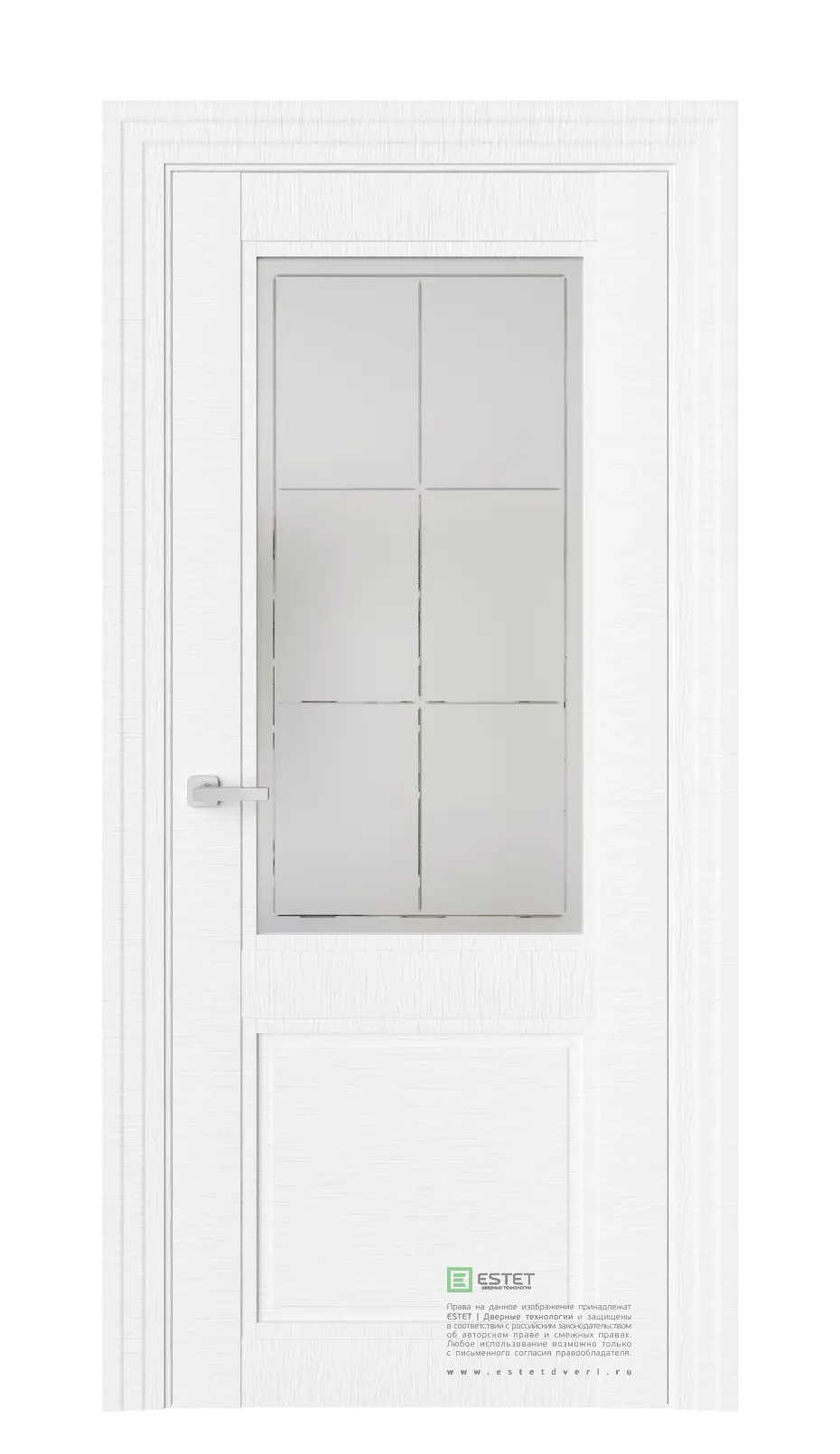 Межкомнатная дверь J4F Белый горизонт Белый Сатинат белый