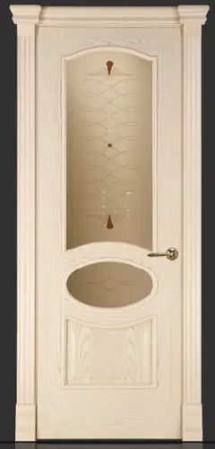 Межкомнатная дверь Алина "Соррия", шпон: ясень тон 6 Светлый