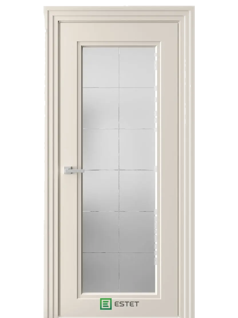 Межкомнатная дверь N2 RAL1013 ст.1 матовое Бежевый Сатинат белый