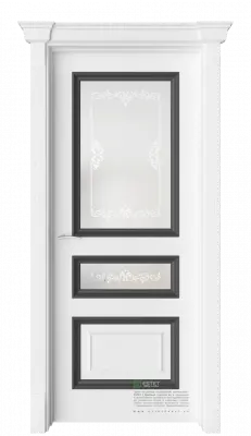 Межкомнатная дверь GE6M Ясень Винтер Белый с текстурой Сатинат белое сияние 2