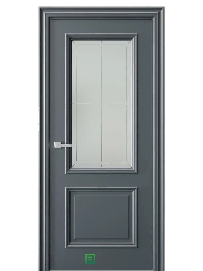 Межкомнатная дверь GL4 RAL7016 Сатинат белый Графит Сатинат белый