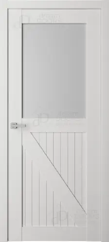 Межкомнатная дверь dD RANCHO R4 ПО Светло-серый Сатинат белый