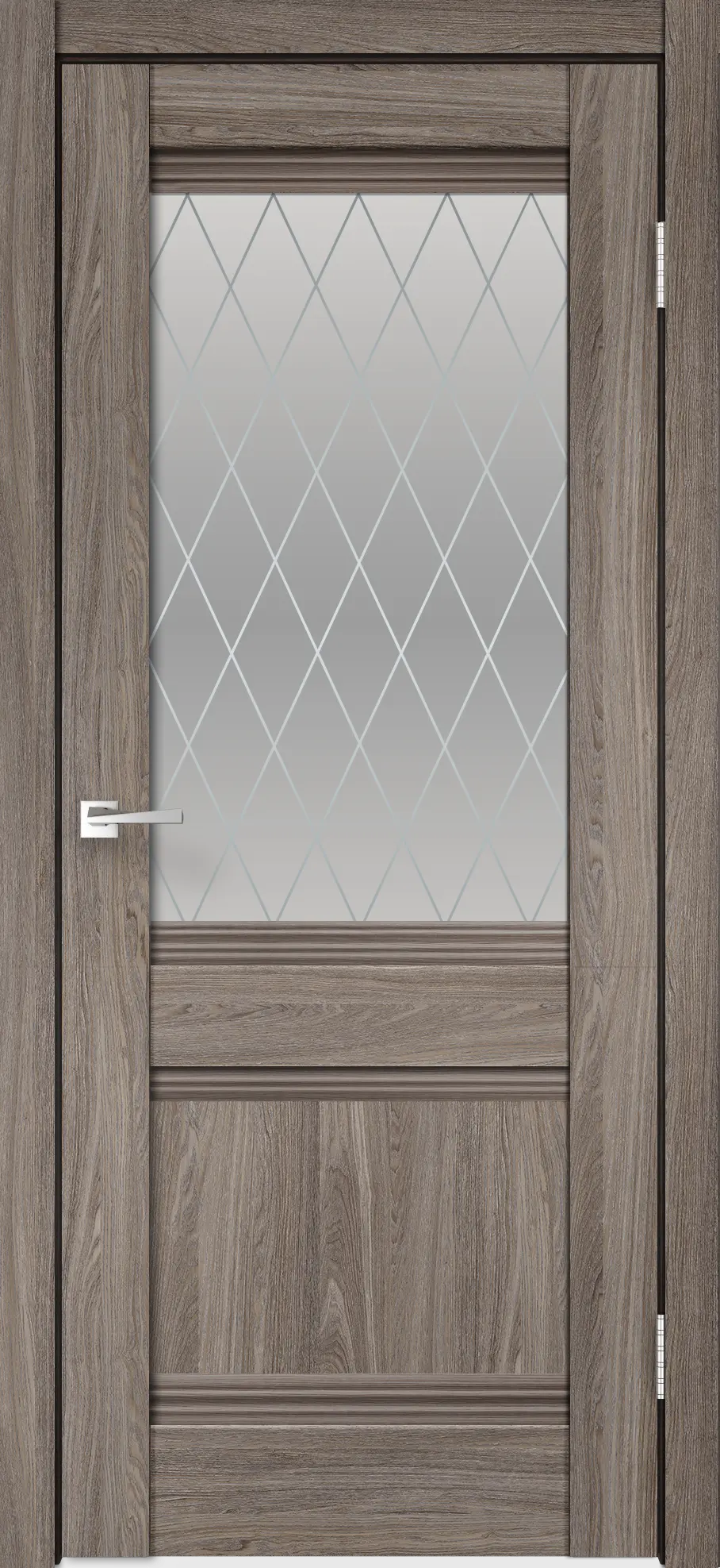Межкомнатная дверь CITY 22 Дуб Анкор Эш ст.ромб светлый Темно-серый Ромб