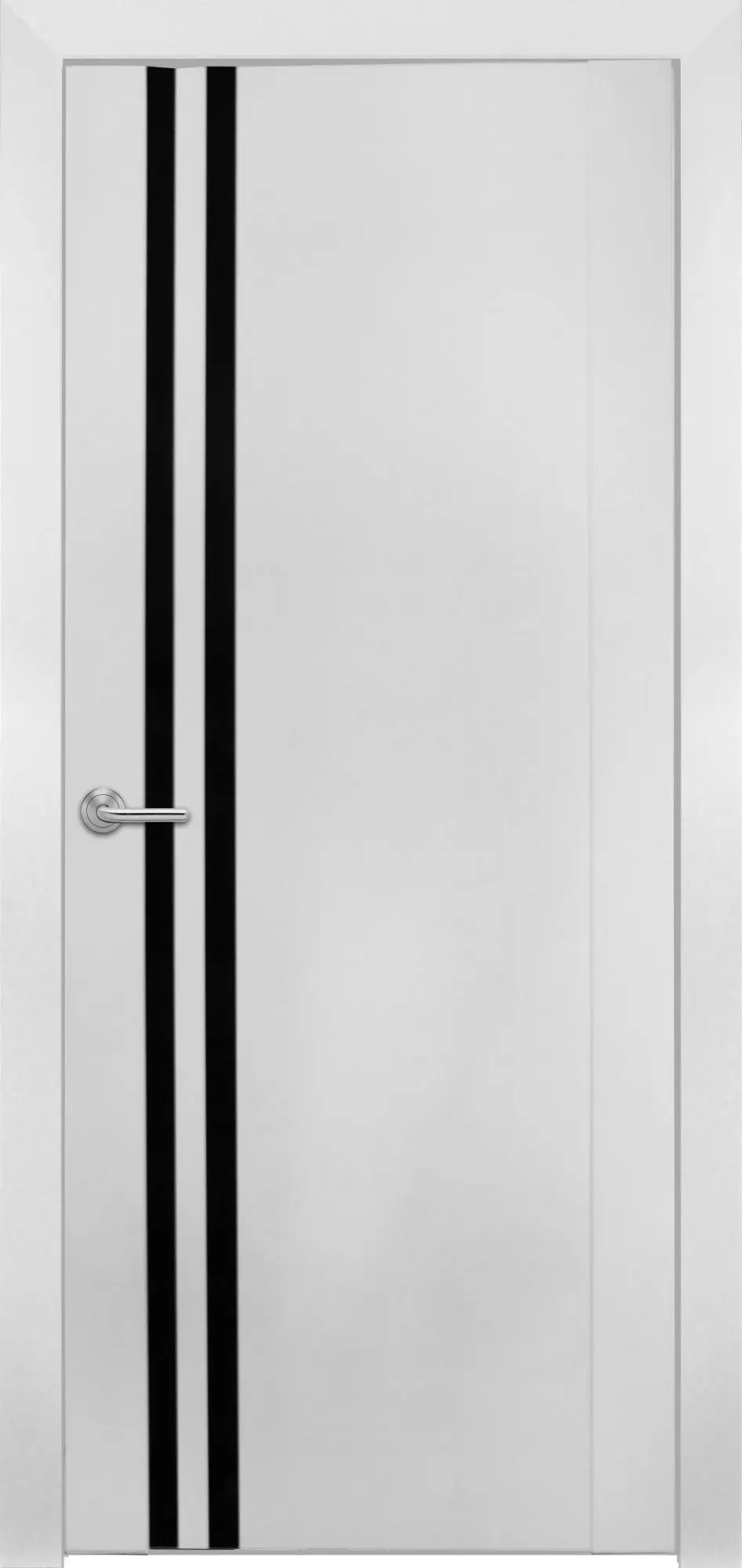 Межкомнатная дверь SKY S5 Белый LACOBEL Черный лак