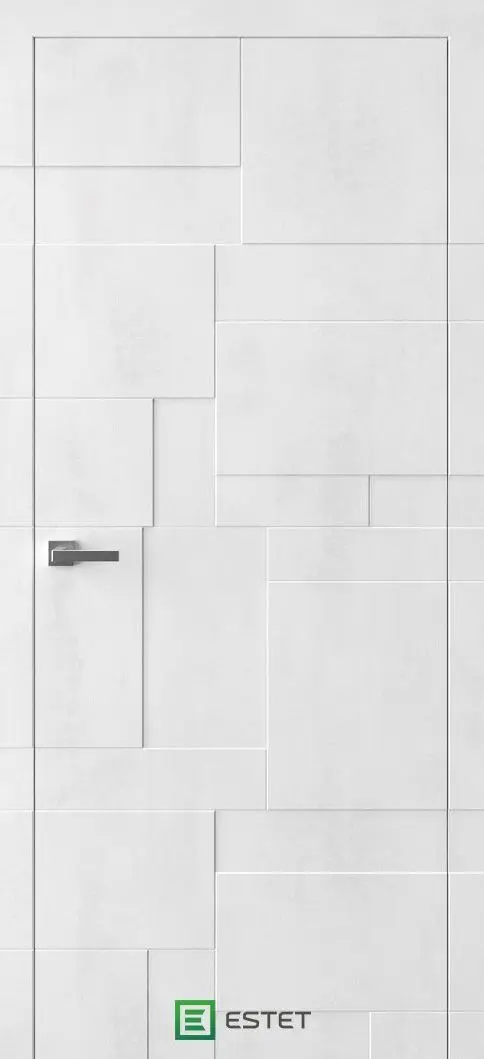 Межкомнатная дверь PV-4 Камень белый Белый с текстурой