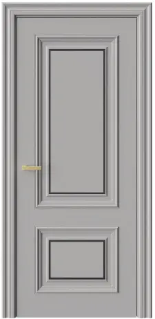 Межкомнатная дверь Нева Брюгге 3М Макиато черный молдинг Бежево-серый