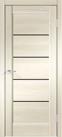 Межкомнатная дверь PREMIER 1 Ясень Японский ст.Лакобель черный Беленый дуб Лакобель черный