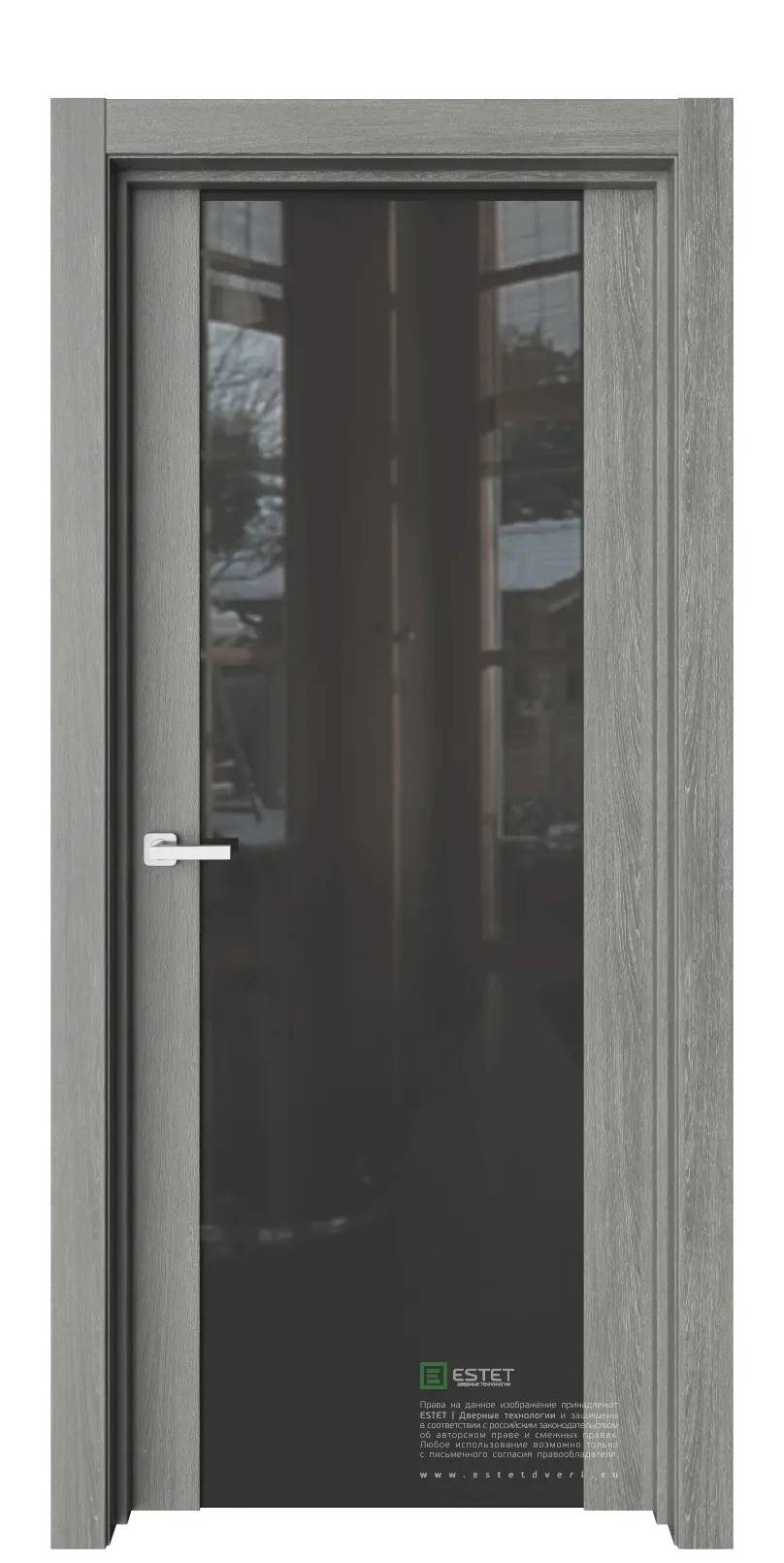 Межкомнатная дверь Тренд Т6 Орех-мраморный черный Серый