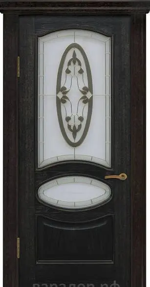 Межкомнатная дверь Алина "Бетта-1", шпон: ясень тон 7 Тёмный