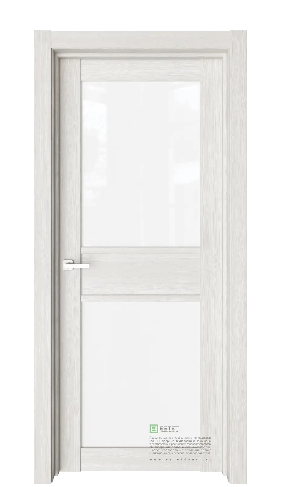 Межкомнатная дверь Версо В14 Ларче Бежевый Триплекс белоснежный