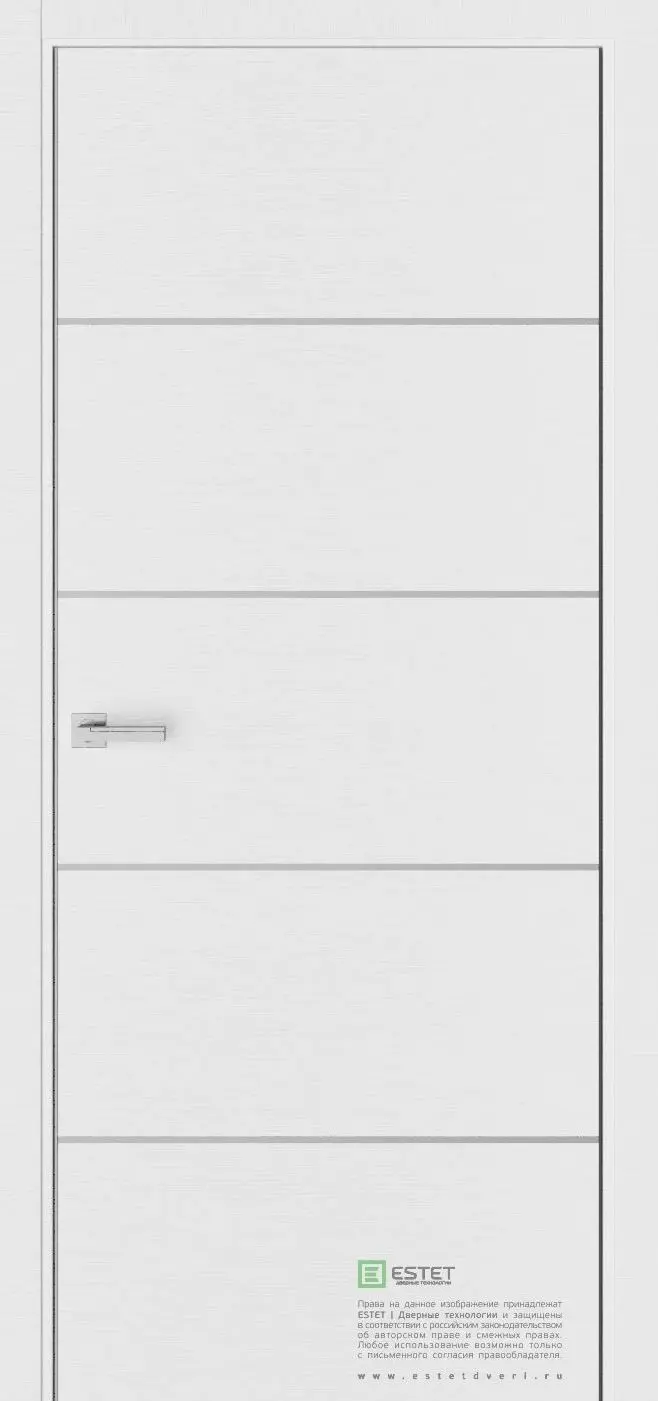 Межкомнатная дверь Урбан 8 Белый горизонт Белый с текстурой Лакобель Аляска