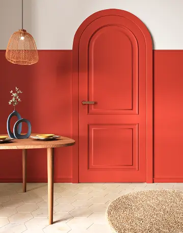 Межкомнатная дверь Color Арочная дверь Порто эмаль красная RAL Красный