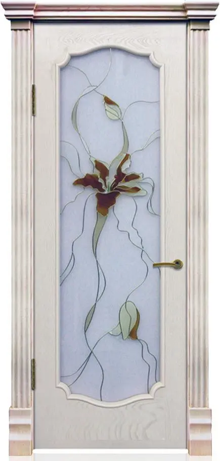 Межкомнатная дверь Анкона 2 "Вуаль", шпон: ясень тон 6 Светлый