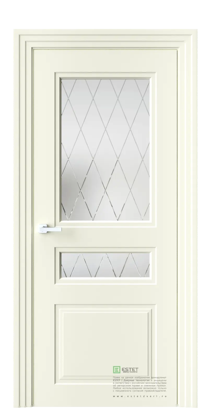 Межкомнатная дверь N13 PESCHANIY Слоновая кость Сатинат белый