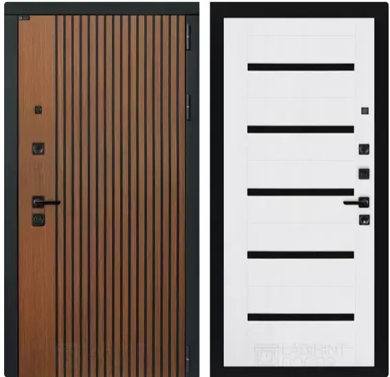 Входная дверь с шумоизоляцией Лабиринт Шторм панель 01 белое дерево