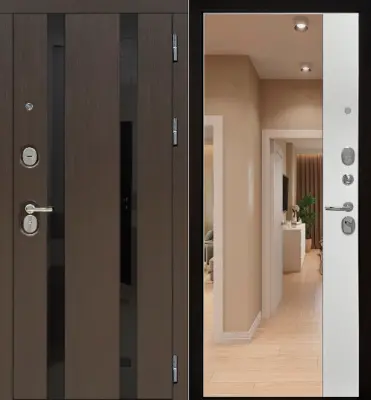 Металлическая дверь STR Прага зеркало MAX