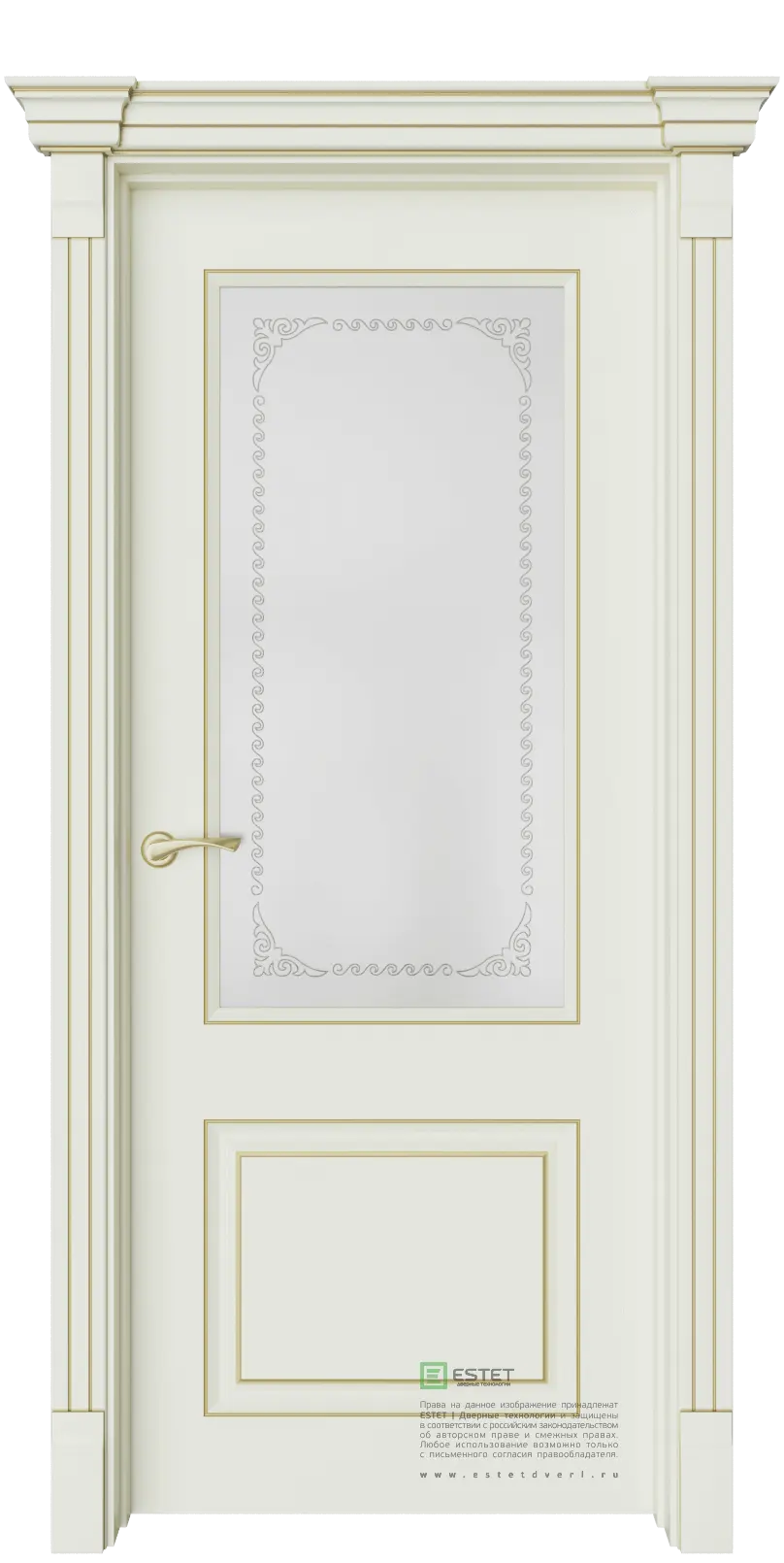 Межкомнатная дверь Венсен-2 Ваниль Слоновая кость