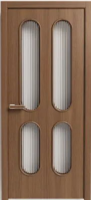 Межкомнатная дверь D-Ola Метро М-1 шпон Коричневый Рифленое