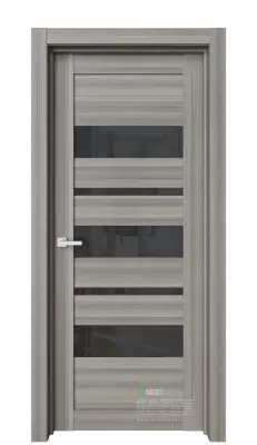 Межкомнатная дверь Роял-R19 Керамик Серый Лакобель черный