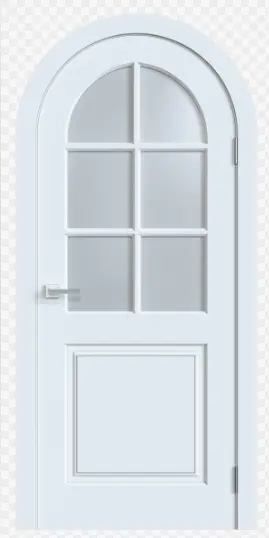 Межкомнатная дверь Арочная дверь АМПИР Лондон Рондо ПО софт белый Белый Сатинат белый