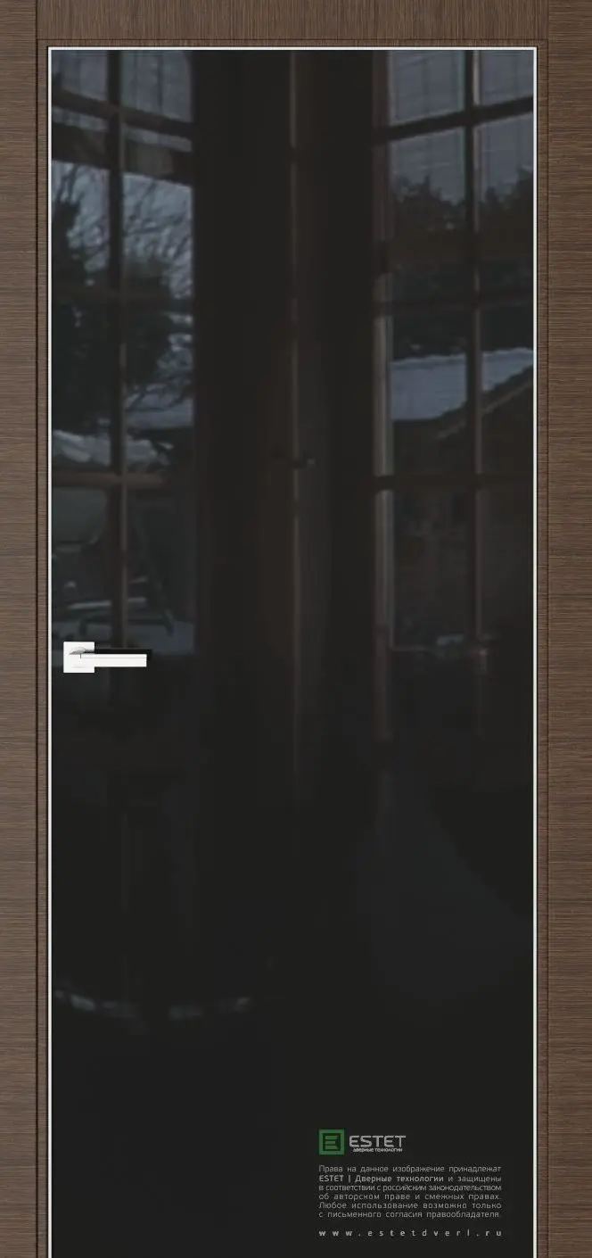 Межкомнатная дверь Урбан US-4 Корица Темно-коричневый Лакобель черный