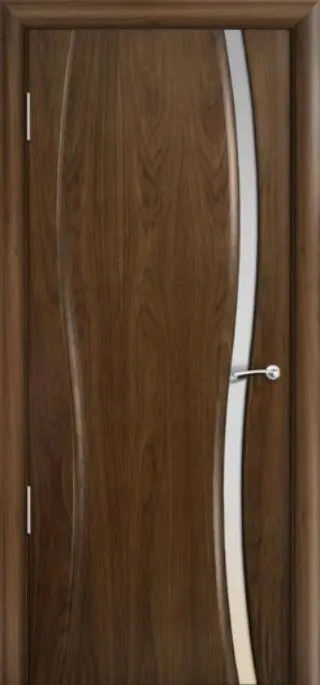Межкомнатная дверь Плаза-1 ПО белое стекло, американский орех Коричневый