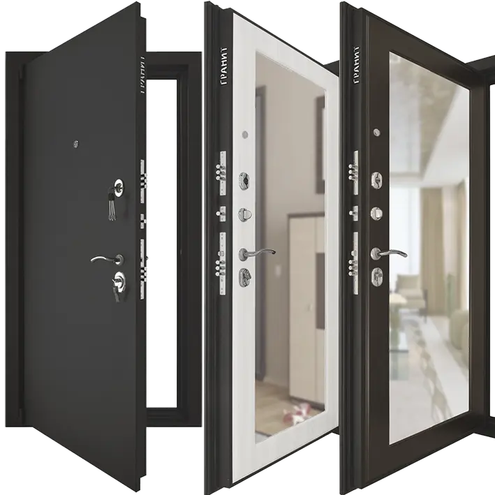 Входная дверь с зеркалом и шумоизоляцией Гранит М8 Комфорт