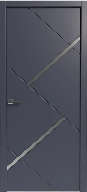 Дверь со вставкой из металла ПМ-3 Темно-серый