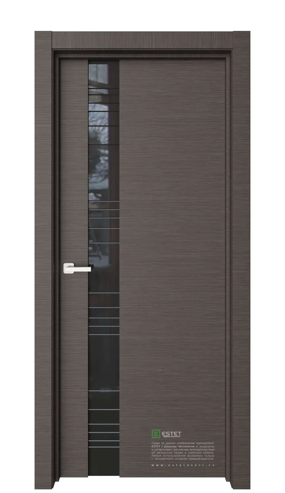 Межкомнатная дверь Вейс В8 Венге-горизонт Венге Триплекс черный