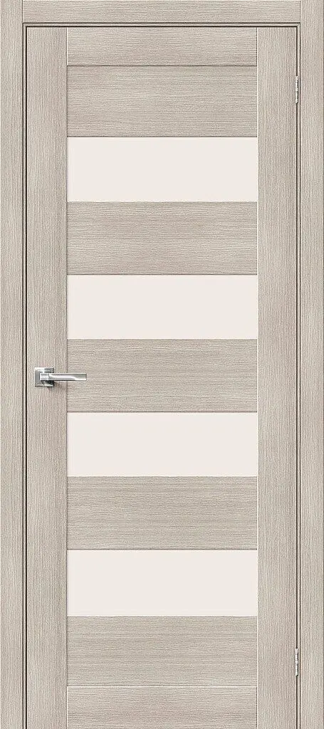 Межкомнатная дверь Браво 23 ПО Cappuccino Melinga Капучино Сатинат белый
