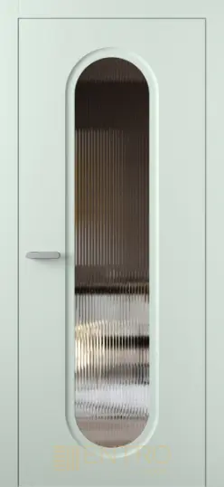 Межкомнатная дверь Entro Window 1 ПО Белый Рифленое