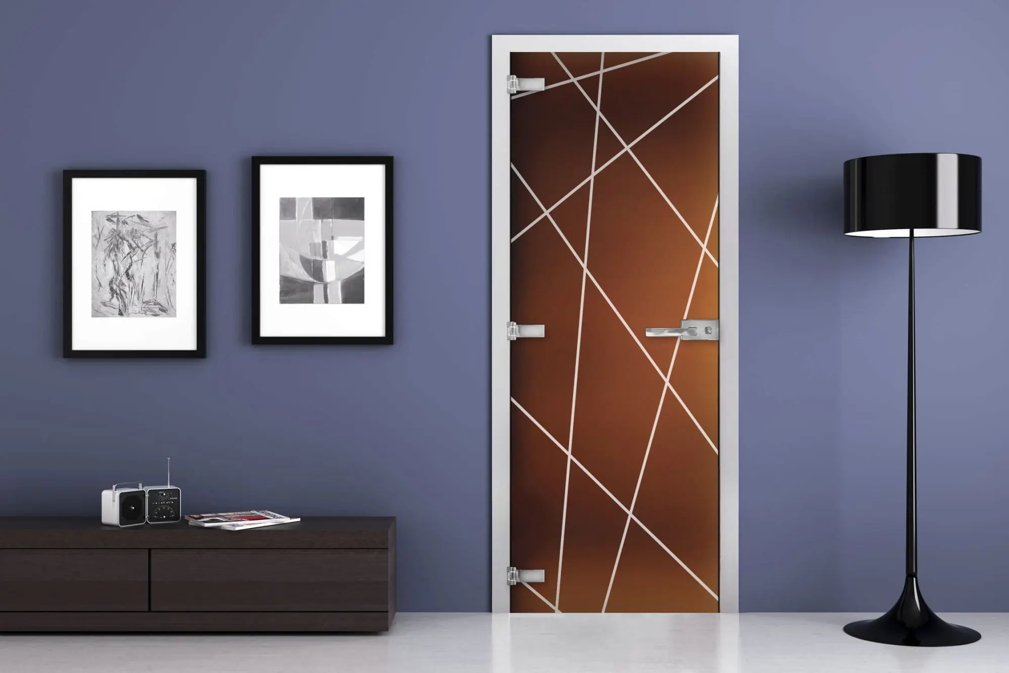 Дверь стеклянная MG-09 Бронза матовая