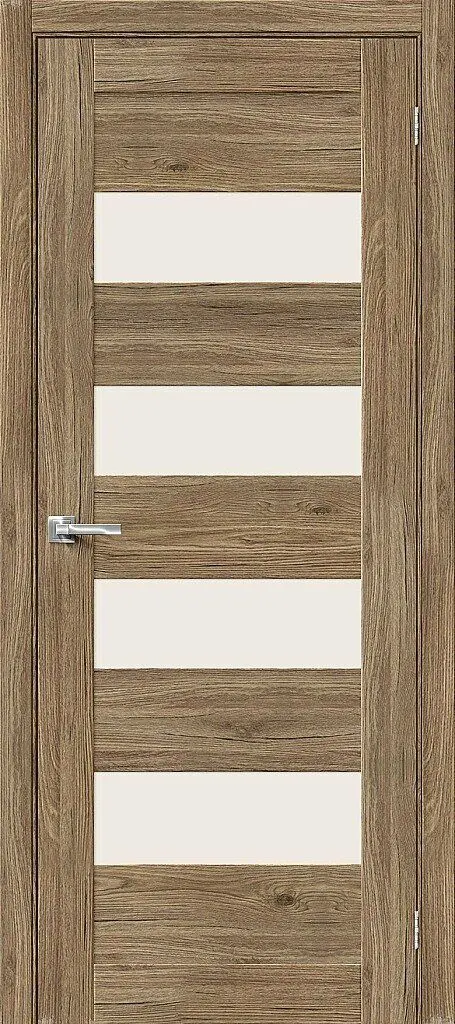 Межкомнатная дверь Браво 23 ПО Original Oak Амбарный дуб Сатинат белый