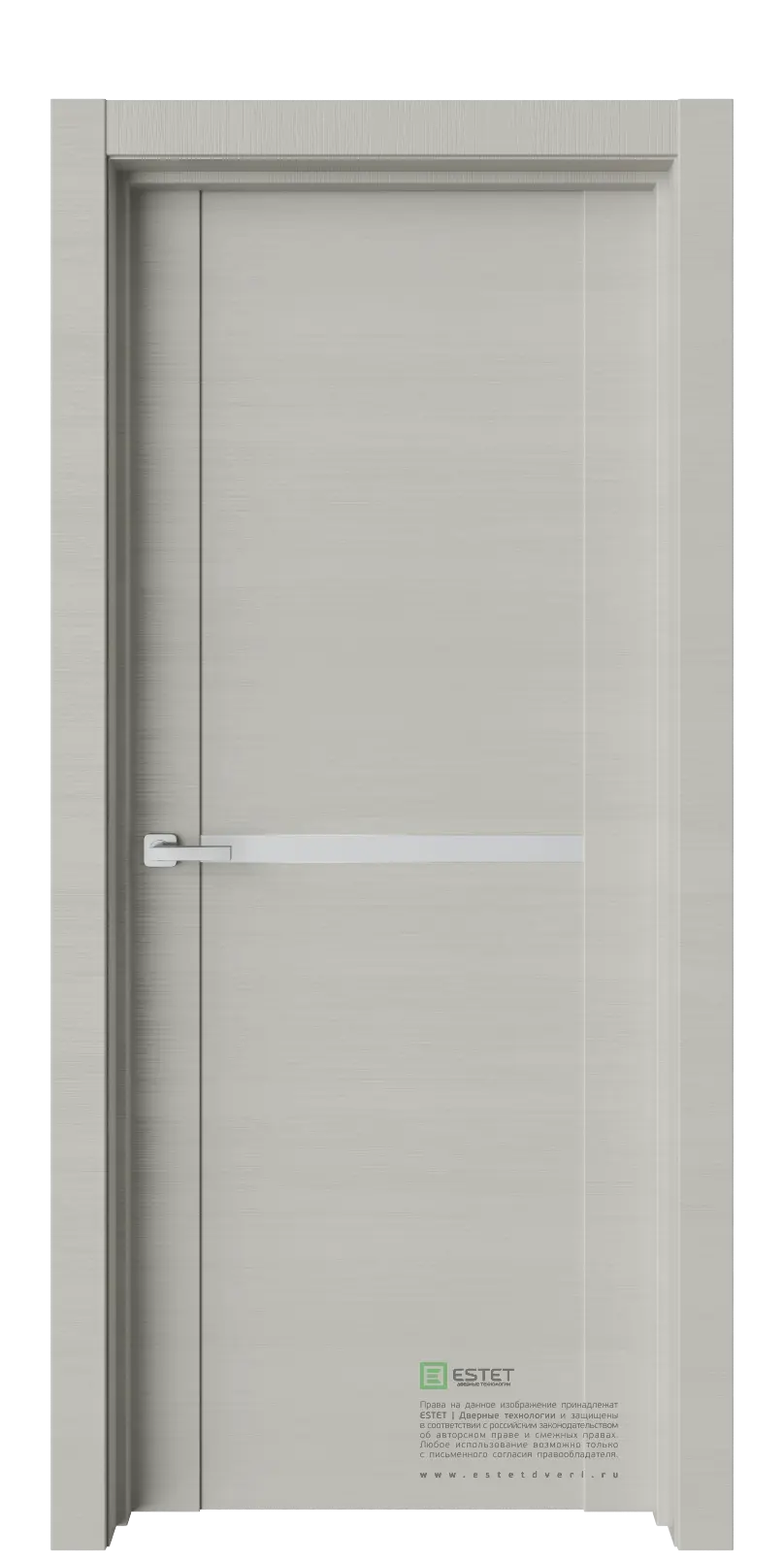 Межкомнатная дверь Тренд Т18 Кустард метал Светло-серый