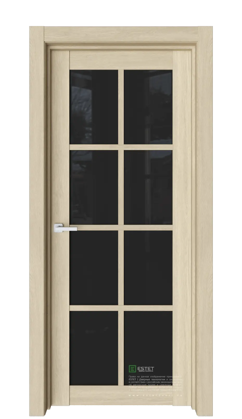 Межкомнатная дверь Версо В17 Сенди Дуб светлый Триплекс черный