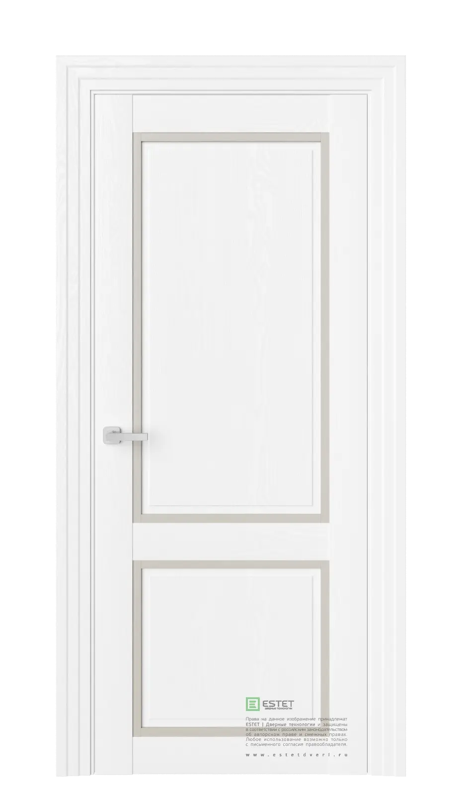 Межкомнатная дверь J3F Ясень винтер Белый с текстурой