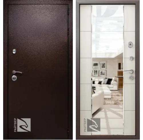 Входная дверь с зеркалом Райтвер Президент Z клен