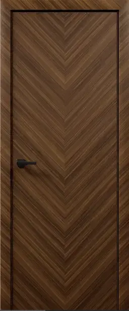 Межкомнатная дверь Ампир Гладкое Классик Елка шпон орех натуральный диагональ Коричневый