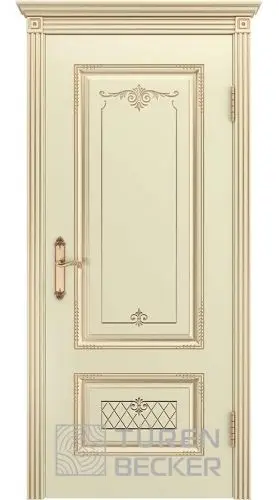 Межкомнатная дверь Венеция В3 ПГ слоновая кость/патина золото