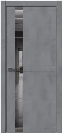 Межкомнатная дверь Нева EVO 1 Камень темный Темно-серый Зеркало графитовое